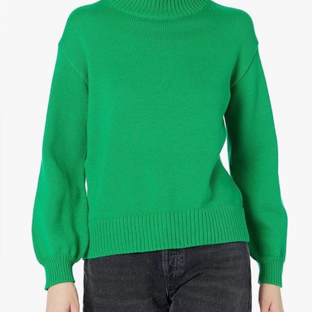 Essentials Vibrant Green Women's Turtleneck Sweater